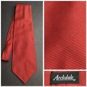 Vintage Archdale Solid Red Polyester Mens Necktie Power Tie Statement